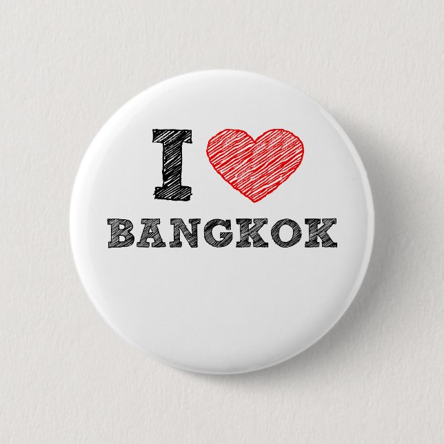 I Love Bangkok 6 Cm Round Badge (Front)