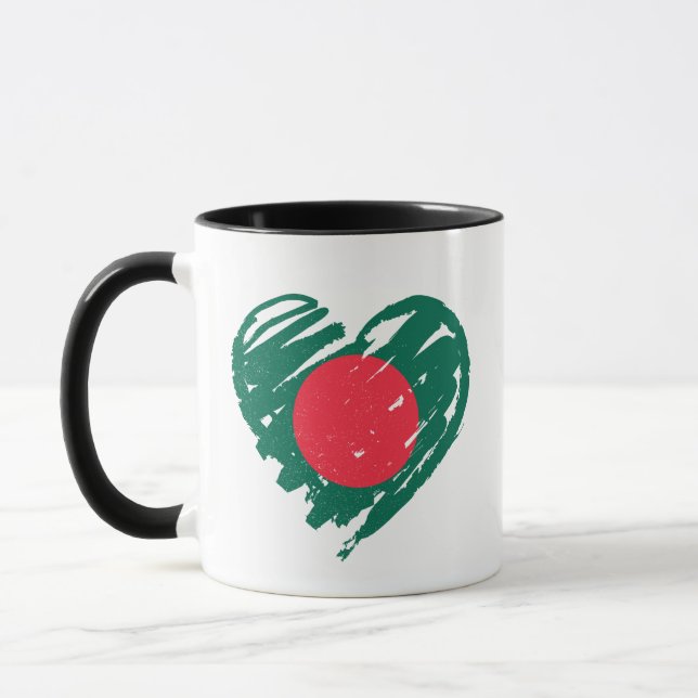 I Love Bangladesh - Bangladeshi Flag Heart Mug (Left)