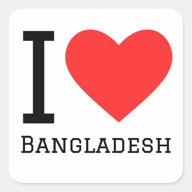 I love Bangladesh  Square Sticker (Front)