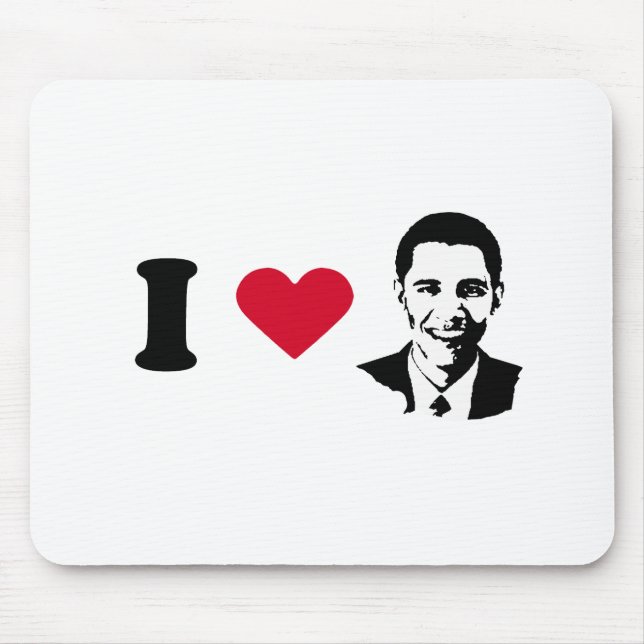I Love Barack Obama T-shirt Mouse Pad (Front)