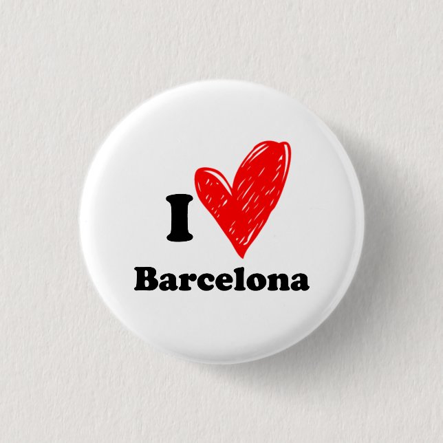 I love Barcelona 3 Cm Round Badge (Front)