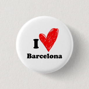 I love Barcelona 3 Cm Round Badge