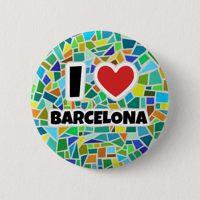 I love Barcelona 6 Cm Round Badge (Front)