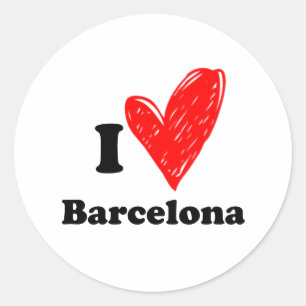 I love Barcelona Classic Round Sticker