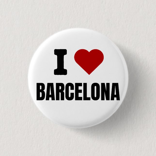 I love Barcelona - I heart Barcelona Spain 3 Cm Round Badge (Front)