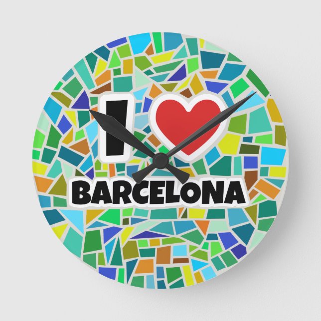 I love Barcelona Round Clock (Front)