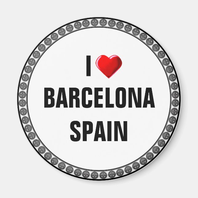 I LOVE BARCELONA, SPAIN MAGNET (Front)