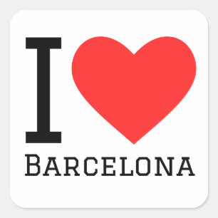 I love barcelona square sticker