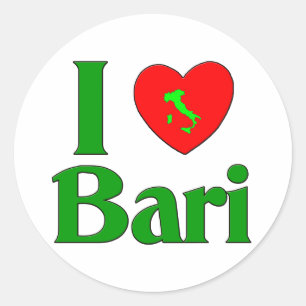 I Love Bari Italy Classic Round Sticker