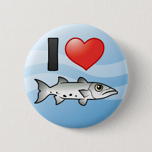 I Love Barracuda 6 Cm Round Badge