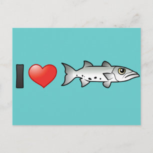 I Love Barracuda Postcard