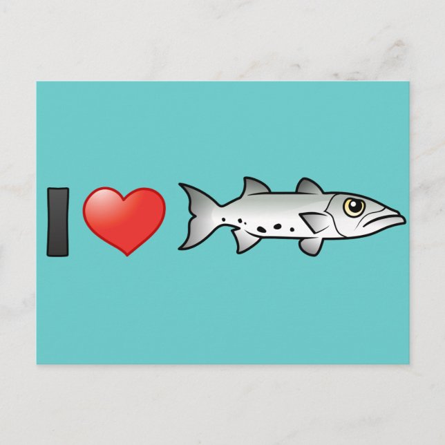 I Love Barracuda Postcard (Front)