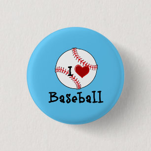 I Love Baseball 3 Cm Round Badge