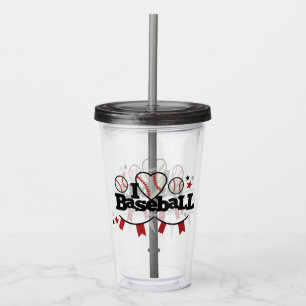 I Love Baseball Acrylic Tumbler