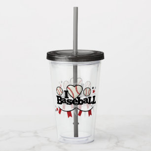 I Love Baseball Acrylic Tumbler