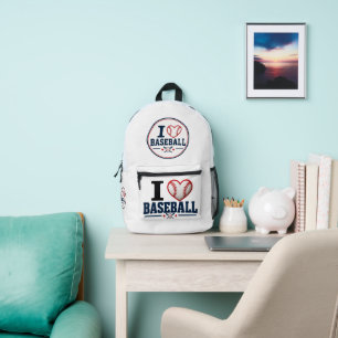 I Love Baseball Backpack Baseball Dad Gift Fat