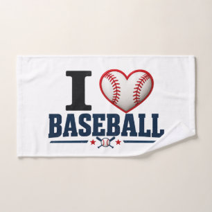 I Love Baseball Bath Towel Baseball Dad Gift F