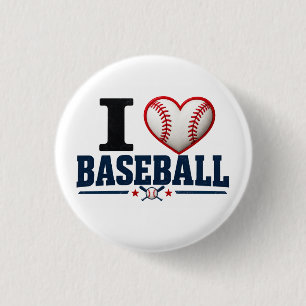 I Love Baseball Button Baseball Dad Pin Father