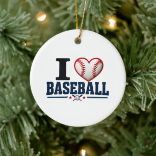 I Love Baseball Ceramic Ornament Baseball Dad Gi