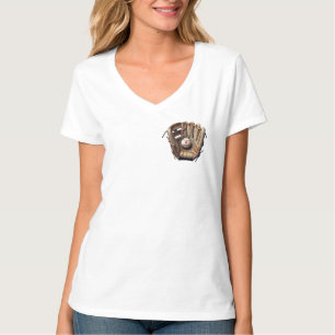 I love baseball coach glove red heart sporty mum T-Shirt