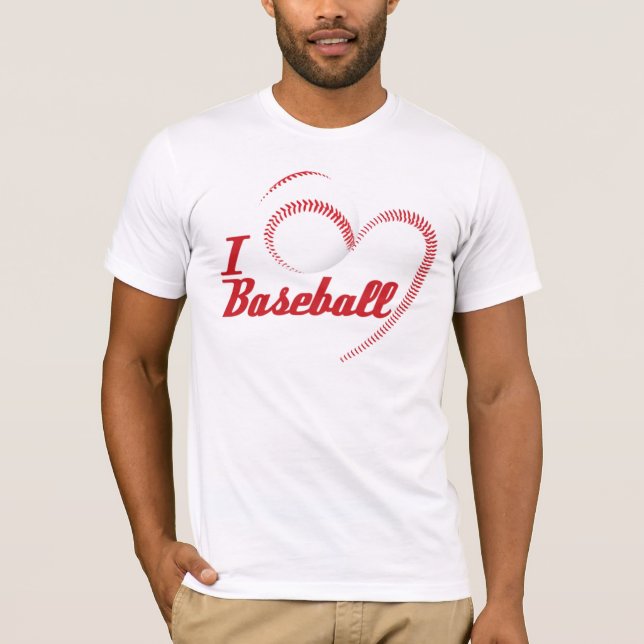 I Love Baseball Heart T-Shirt (Front)
