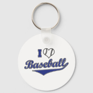 I Love Baseball Keychain