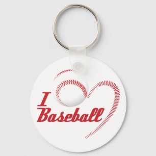 I Love Baseball Keychain