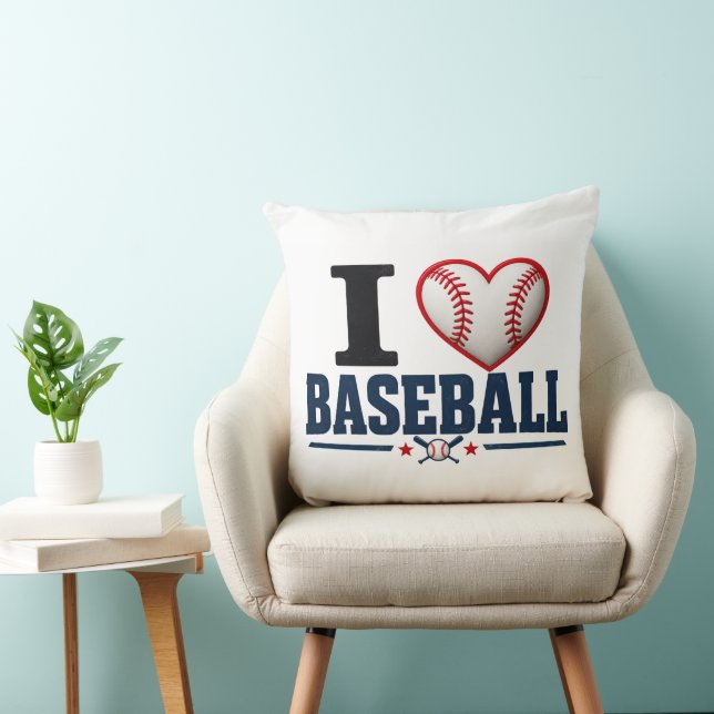 I Love Baseball Personalized Baseball Room Decor D Cushion (Chair)