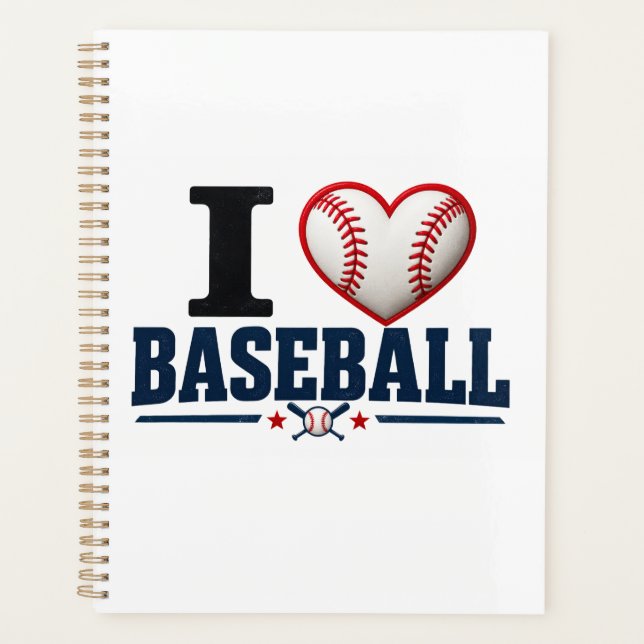 I Love Baseball Player & Team Planner Design (Front)