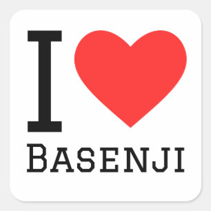 I love basenji  square sticker