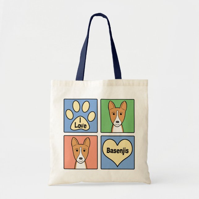 I Love Basenjis Tote Bag (Front)