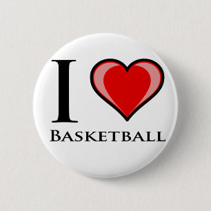 I Love Basketball 6 Cm Round Badge