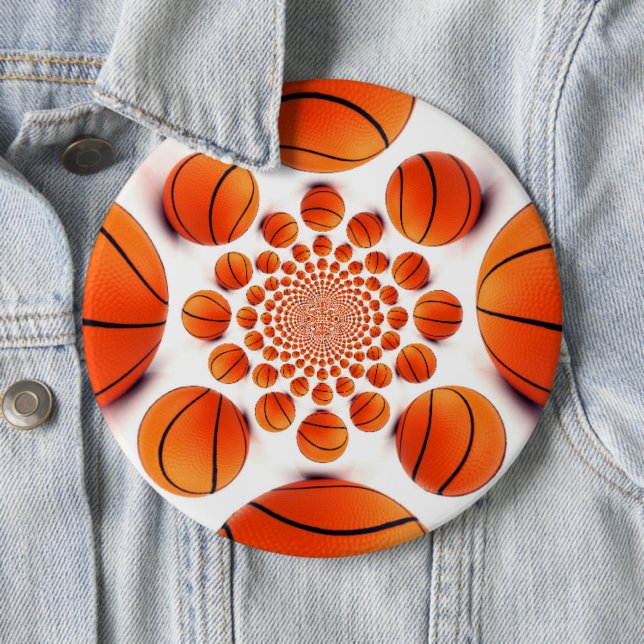 I love basketball 6 cm round badge (In Situ)