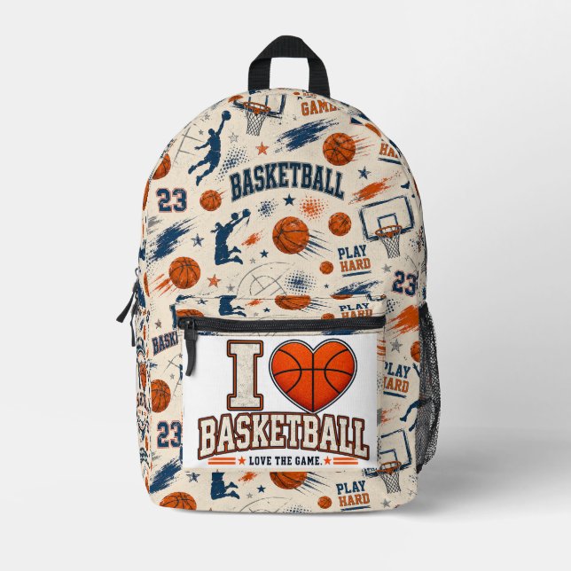 I Love Basketball Backpack | Basketball Player Spo (Front)