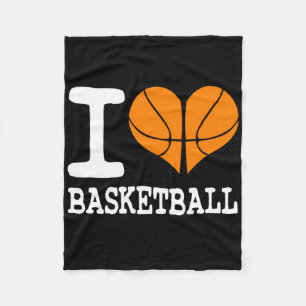 I Love Basketball Ball Sports Athletics Lover Gift Fleece Blanket