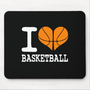 I Love Basketball Ball Sports Athletics Lover Gift Mouse Pad