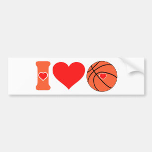 I love basketball  bumper sticker