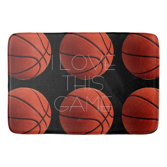 I Love Basketball Close-Up Bath Mat (Front)