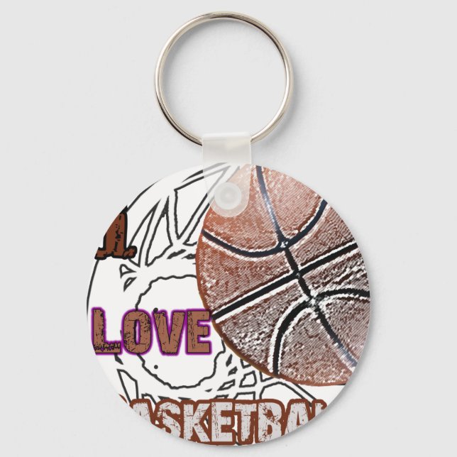 I Love Basketball Defence! Key Ring (Front)