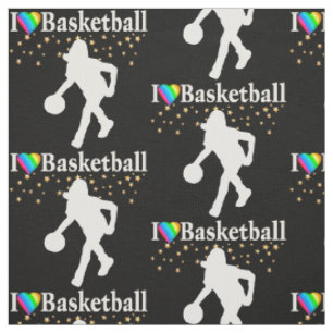 I LOVE BASKETBALL DESIGN FABRIC