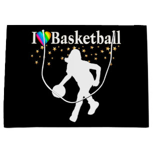 I LOVE BASKETBALL DESIGN LARGE GIFT BAG
