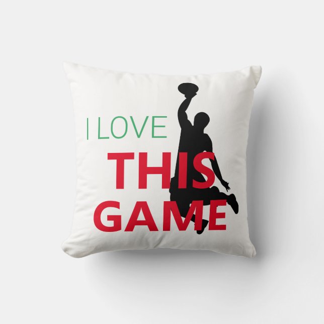 I Love Basketball Game Cushion (Front)