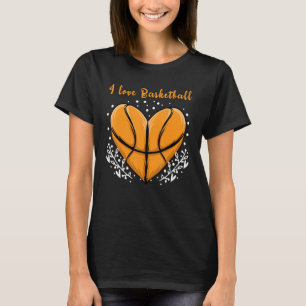 I Love Basketball Heart Sport Men Women Kids T-Shirt