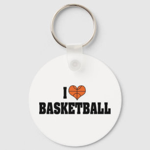I Love Basketball Keychain
