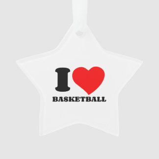 I LOVE BASKETBALL ORNAMENT