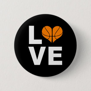 I Love Basketball Sports Athlete Player Gift 6 Cm Round Badge