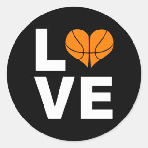 I Love Basketball Sports Athlete Player Gift  Classic Round Sticker