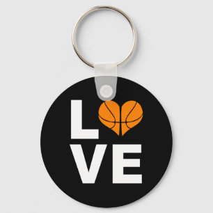 I Love Basketball Sports Athlete Player Gift Key Ring