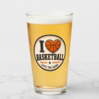 I Love Basketball Tumbler Glass | Basketball Lover