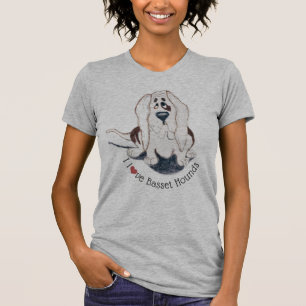 I love basset hounds Women's  Crew Neck T-Shirt